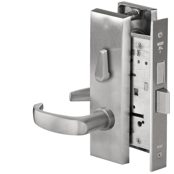 Best Grade 1 Privacy Mortise Lock, 14 Lever, M Escutcheon, Non-Keyed, Satin Chrome Fnsh, Field Reversible 45H0L14M626 - main